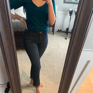 Abercrombie straight mid rise size 2